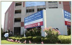 A building with a sign that says community medical center.